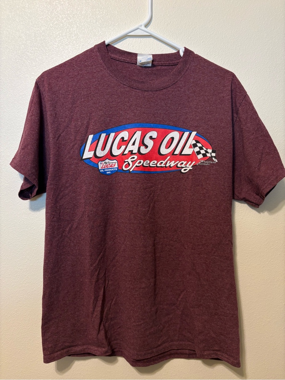 Lucas Oil Speedway Men's Maroon Graphic Tee